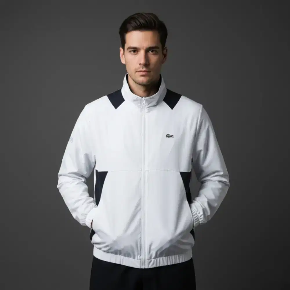 Jaket Lacoste Sport white black Size XL