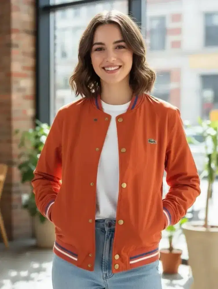 Jaket Varsity LACOSTE colour orange Size L