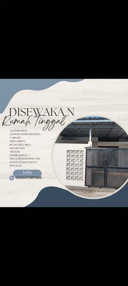 Disewakan rumah minimalis siap huni