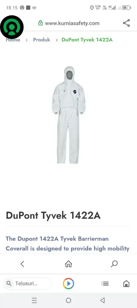 Baju apd tyvek edisi lama