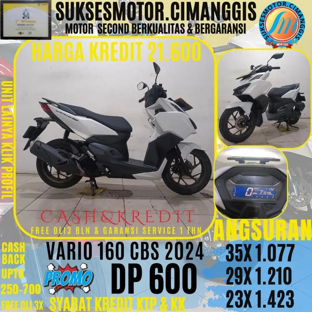 DP 600 VARIO 160 CBS TERMURAH CASHBACK UPTO 700RBU FREE OLI3BLN