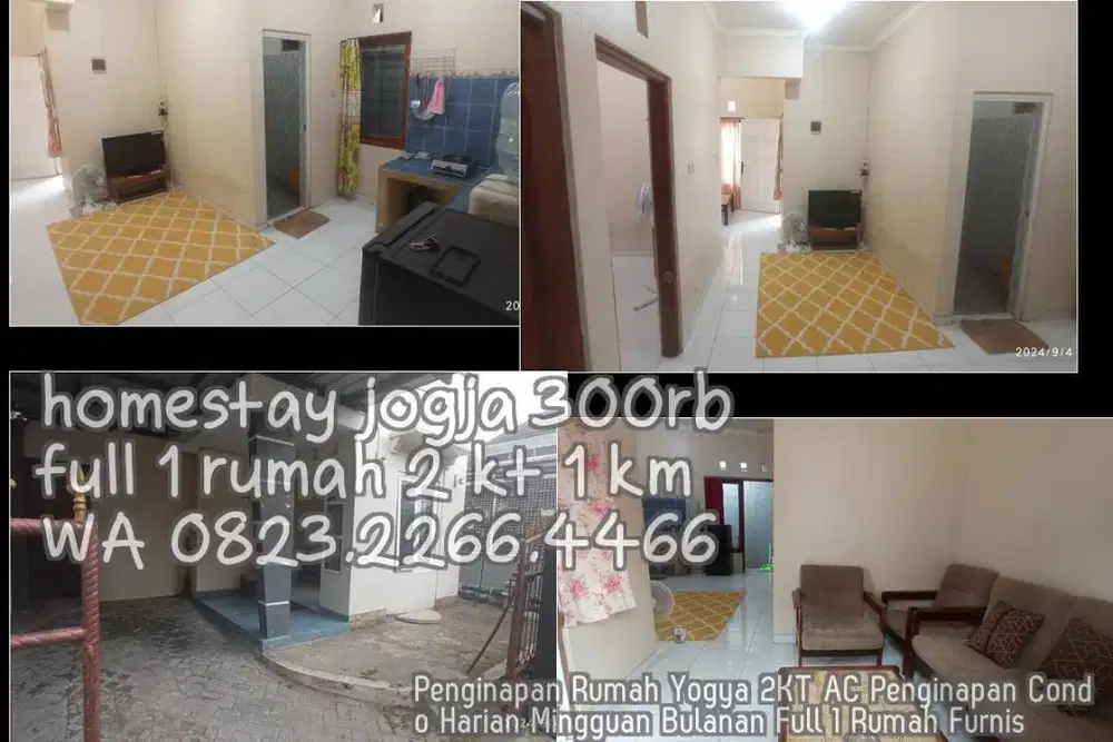 Penginapan Rumah Yogya 2KT AC Penginapan Condo Harian Mingguan Bulanan