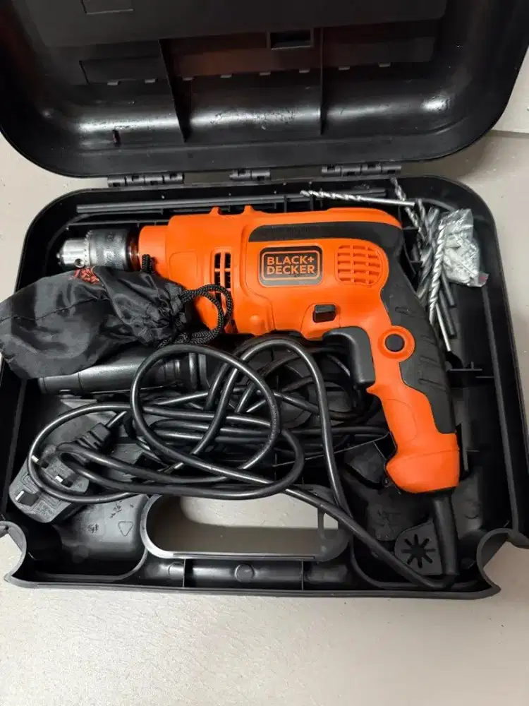 Black+Decker Bor Listrik Mesin Alat Power Drill Elektrik