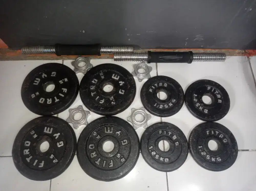 Jual Barbel berat total 15 kg plus 2 stik