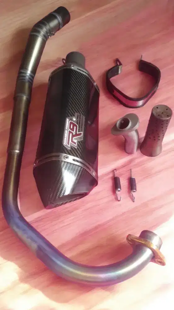 Jual Knalpot CBR 150 Merk R9 Titanium Series Carbon Full System