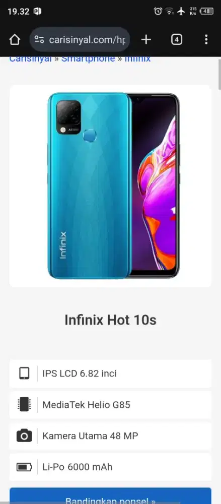 Jual cepet infinix hot 10s