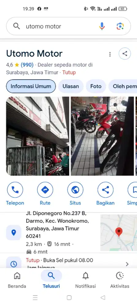 Counter deler Motor Honda