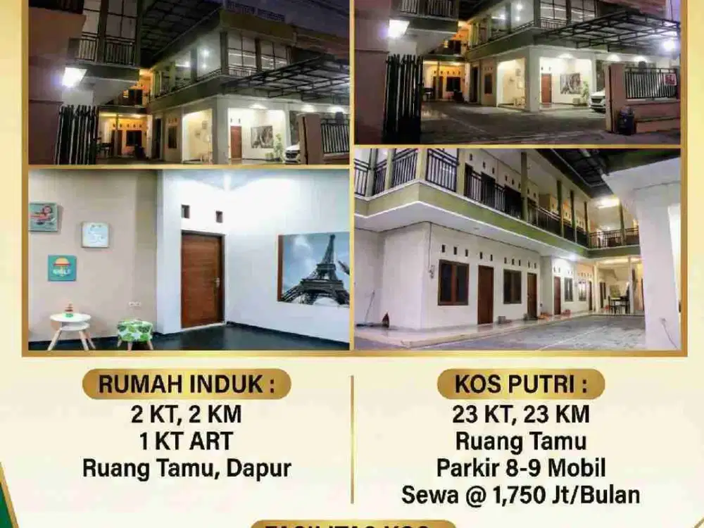 PASSIVE INCOME 40JT++/BLN! Jual Kos Eksklusif 23 Kamar + Rumah Induk di Pandega UGM. Full Furnished, Tinggal Panen!
