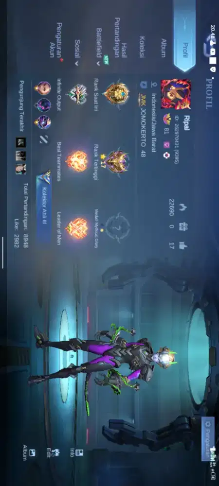 jual akun ML aman no rip