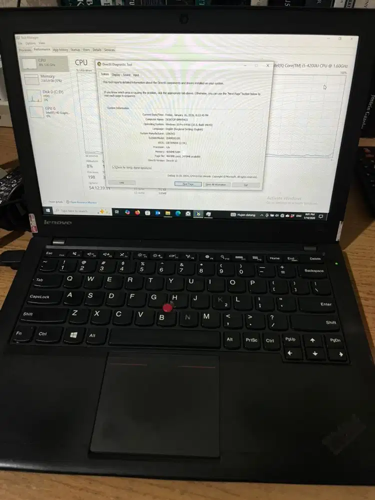 Lenovo ThinkPad X240 Core i5 | Windows 10 Pro | Siap Kerja
