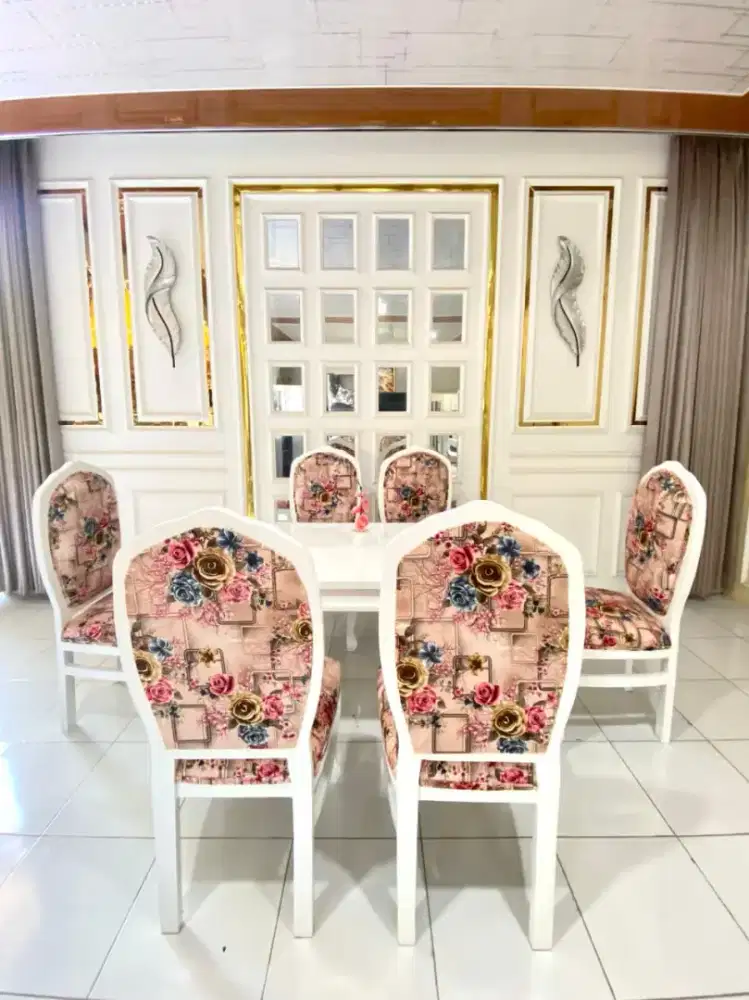 Meja makan zeline kursi 6