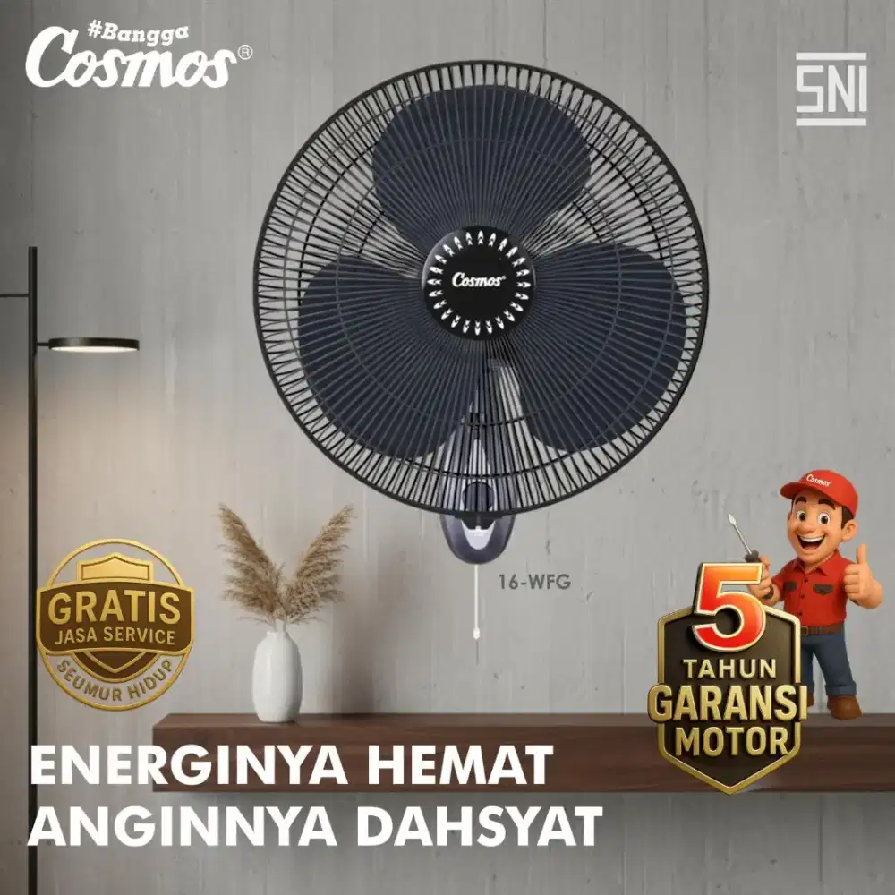 Cosmos Kipas Angin Dinding - 16-WFG - Black, Standar