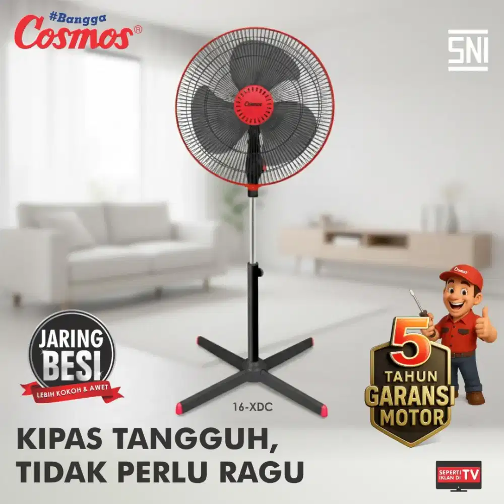Kipas Angin Berdiri Stand Fan Kaki Silang Cosmos 16 Inch 16-XDC
