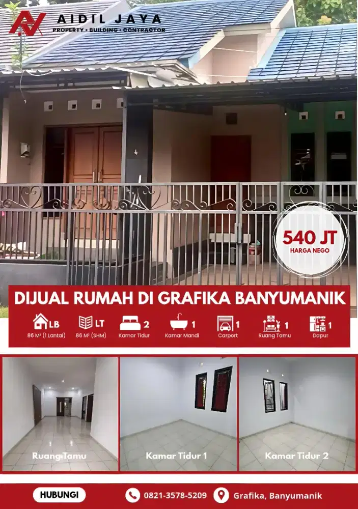 Rumah Murah Dekat Jl. Grafika Raya Banyumanik