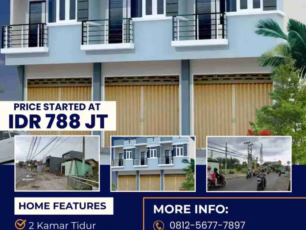 DIJUAL RUKO 2 LANTAI PINGGIR JALAN UTAMA