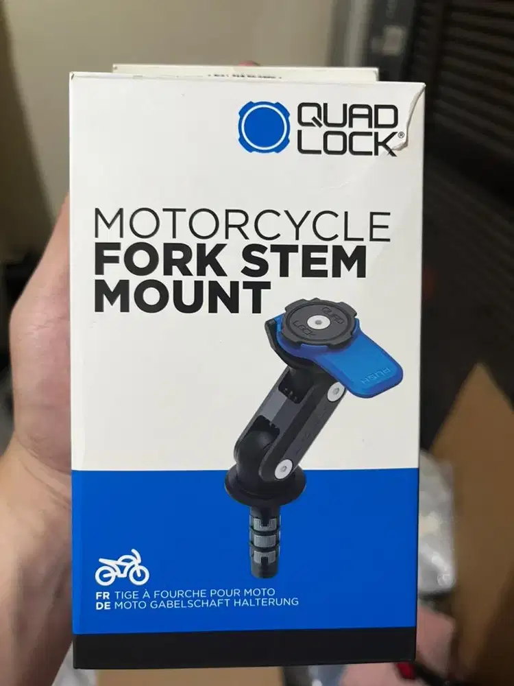 Quad lock fork stem phone holder