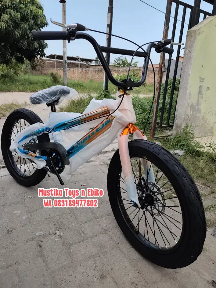 Sepeda Bmx Mortein Chrome uk20 sudah ban Jumbo 3.0 n rem cakram