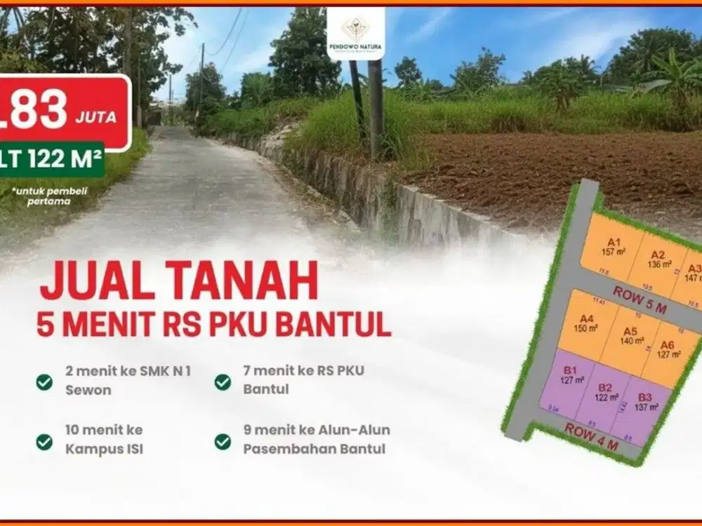 Tanah Pendowoharjo Bantul Harga Promo Unit Terbatas