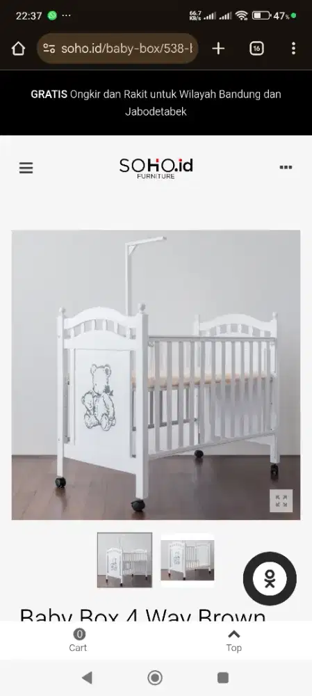 Dijual baby box / ranjang tidur anak bayi hingga toddler dari soho