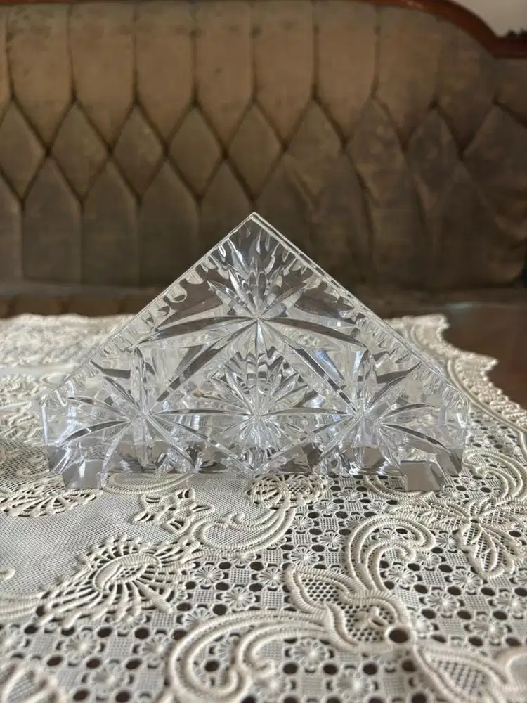 Bohemian Crystal Tempat Tisu Napkin Holder Kristal