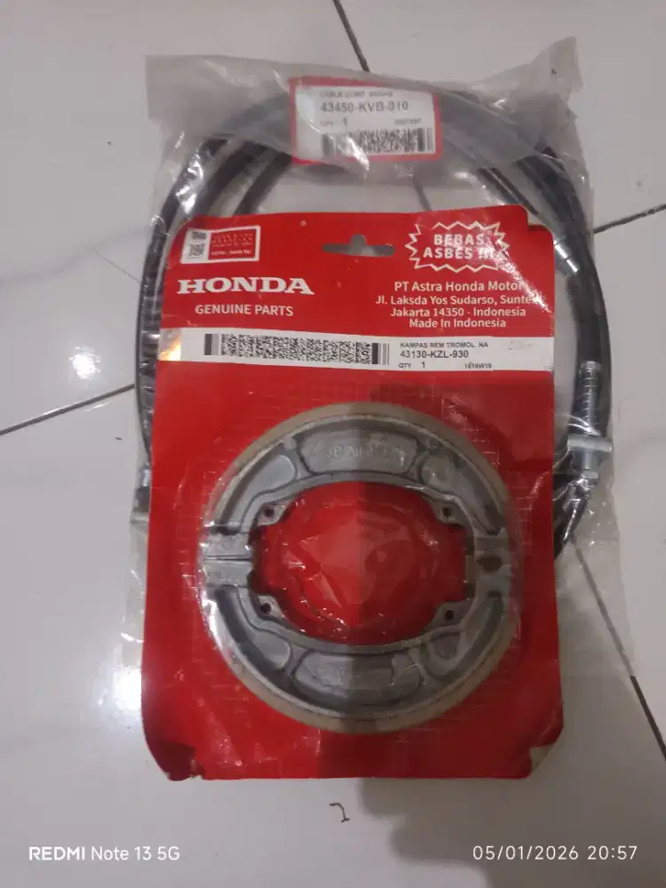 Kampas rem belakang & kabel rem belakang honda