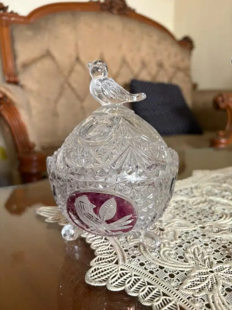 Hofbauer Crystal The Byrdes Collection Mangkok Bertutup Toples