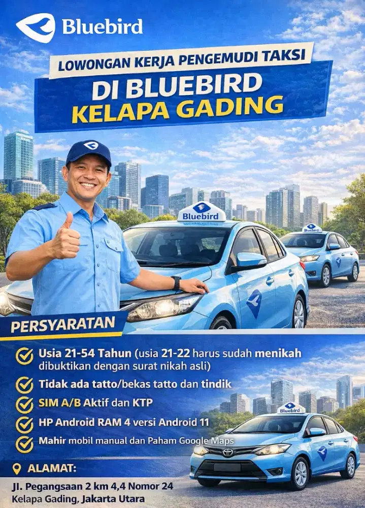 Lowongan pekerjaan driver/pengemudi