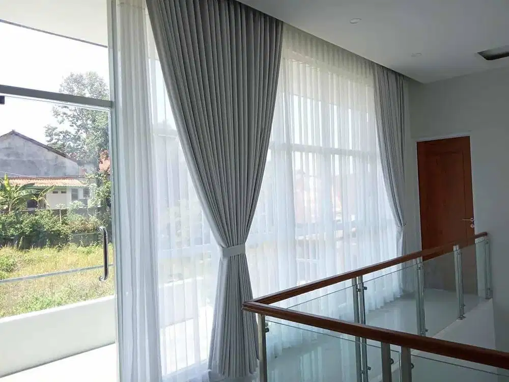 Pesan Gorden Blackout Pasang Sekat Klinik Hordeng Pintu Gordyn Vitrase