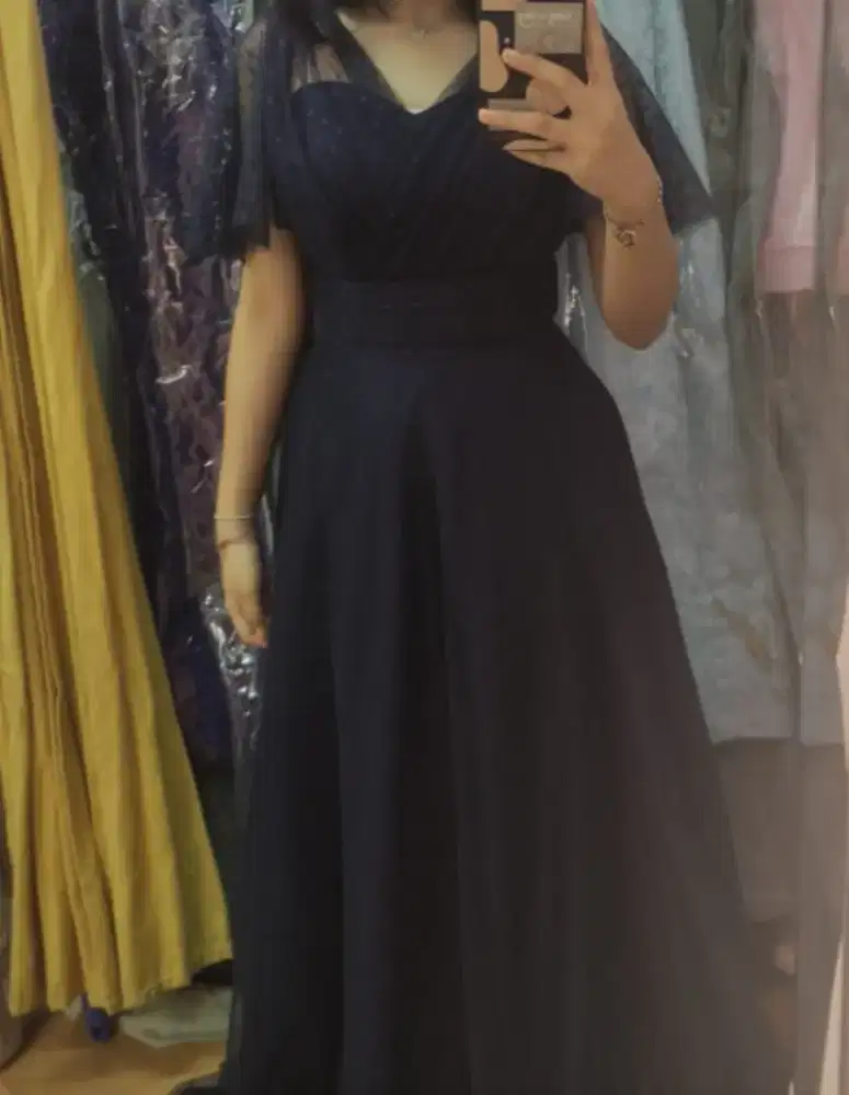 Dress Gaun Hitam Wanita