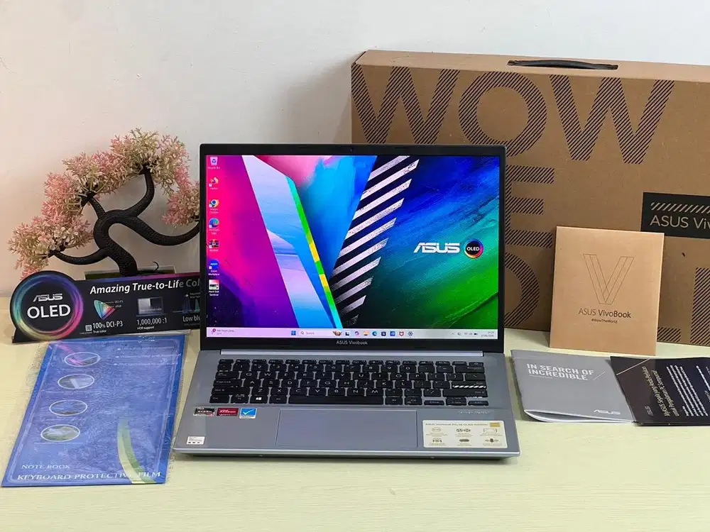 Asus VivoBook 14 OLED R7-5800H RAM 16 SSD 512 Like New Mulus Fullset