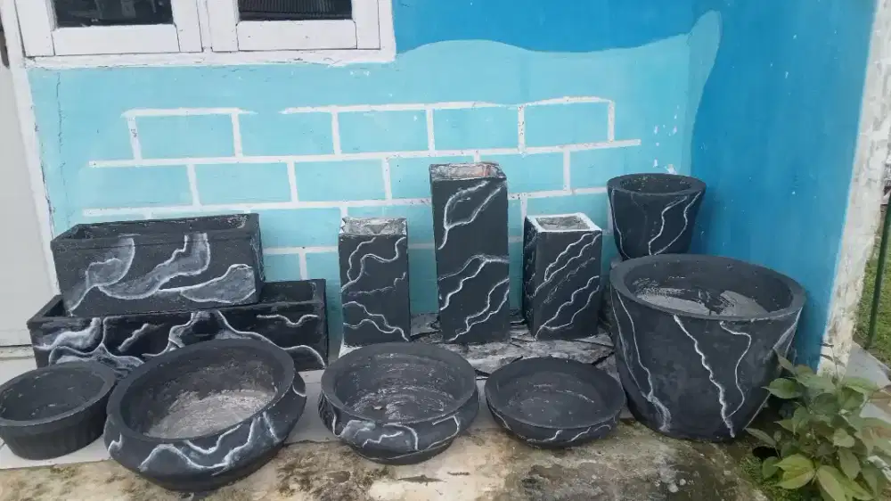 Pot borongan motif marmer