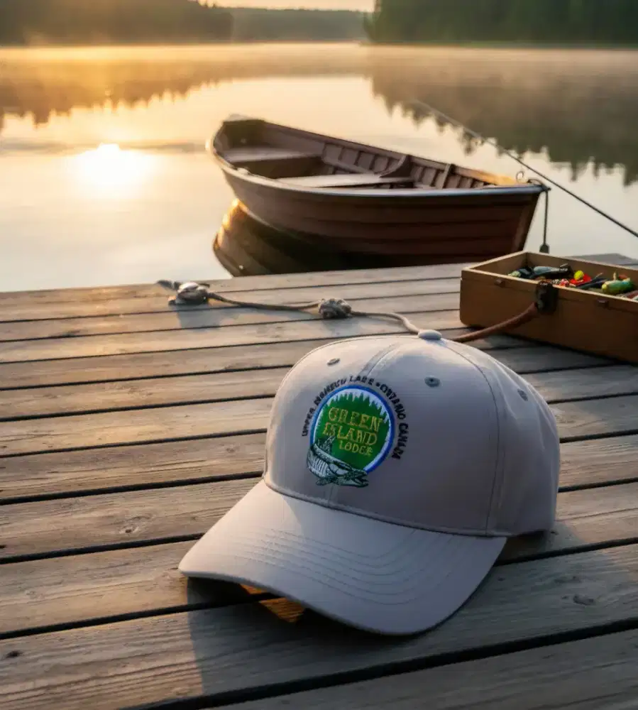 Topi Logo Ikan Green Island Original Second Abu-abu