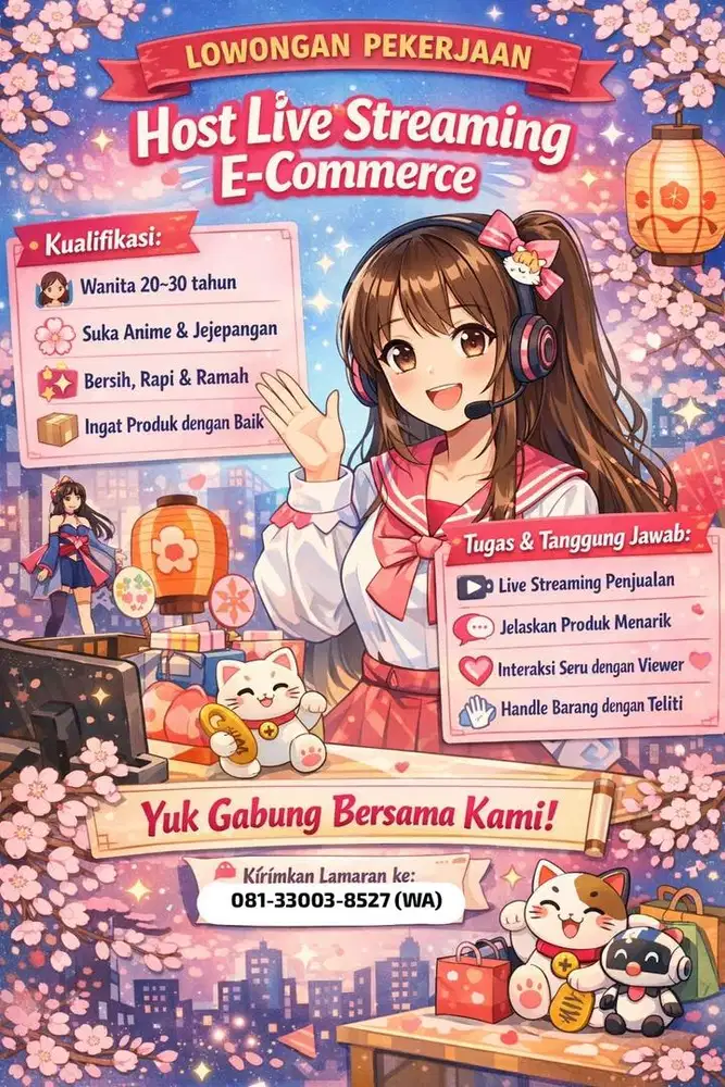 Dicari host live streaming e-commerce