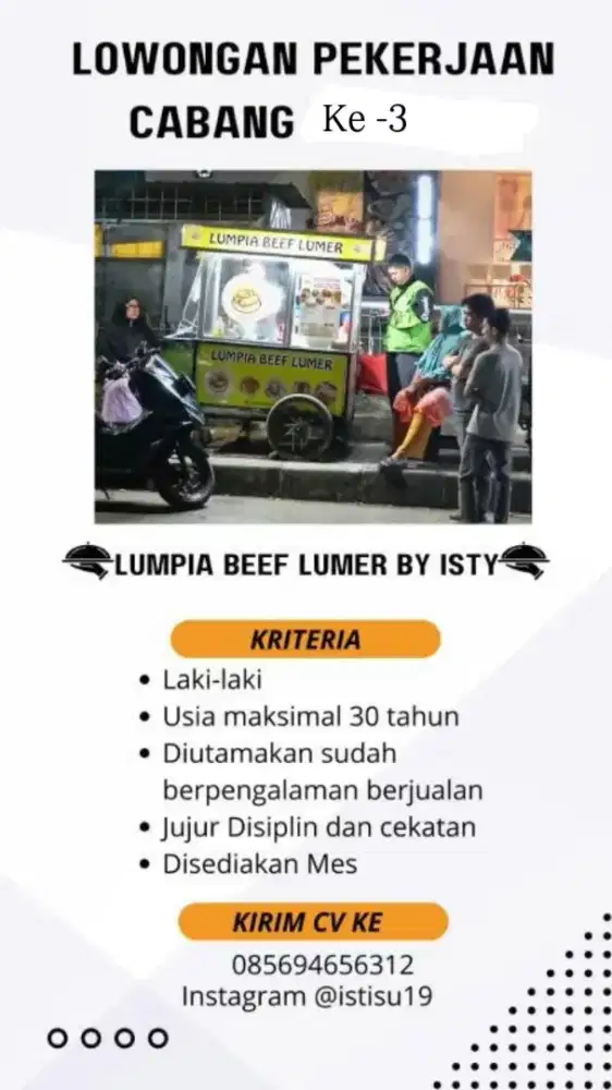 Lowongan jaga stand lumpia beef