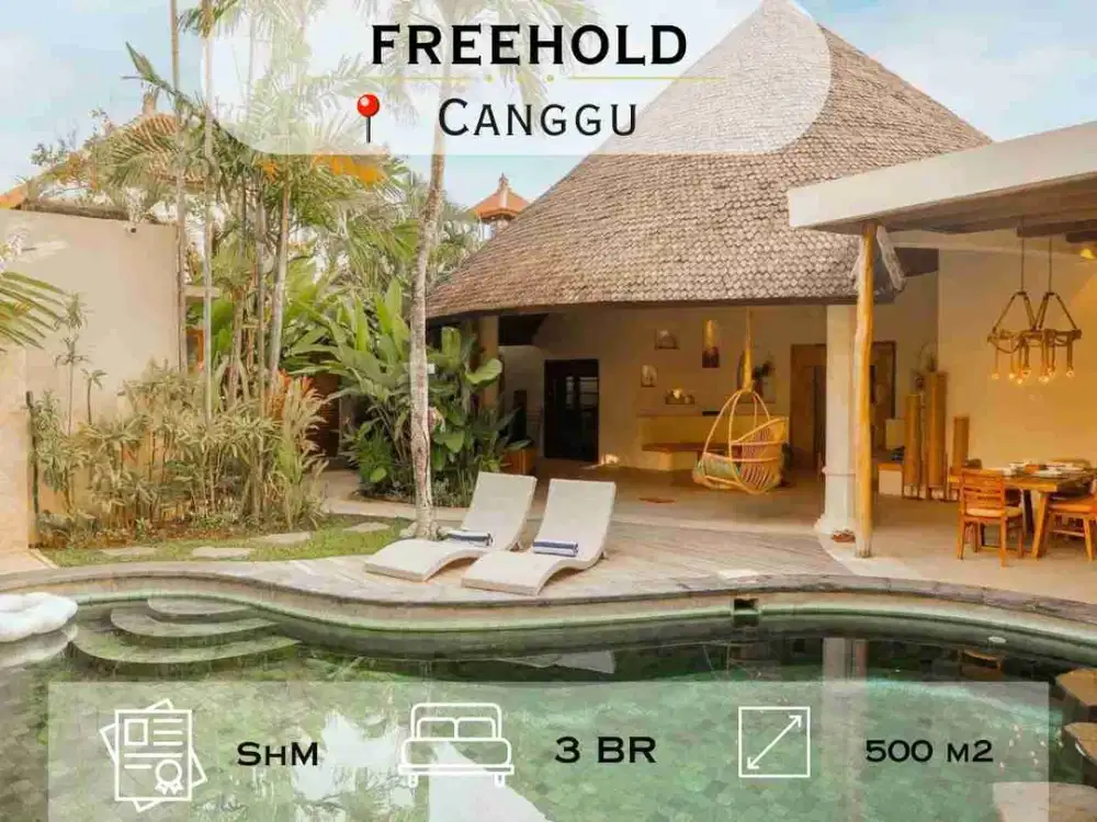 Freehold 3-Bedroom Villa For Sale – Berawa, Canggu Bali