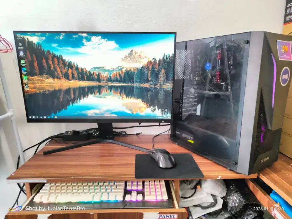 MONITOR 27 INCH + CPU PC OFFICE VGA NVIDIA GT610 2GB