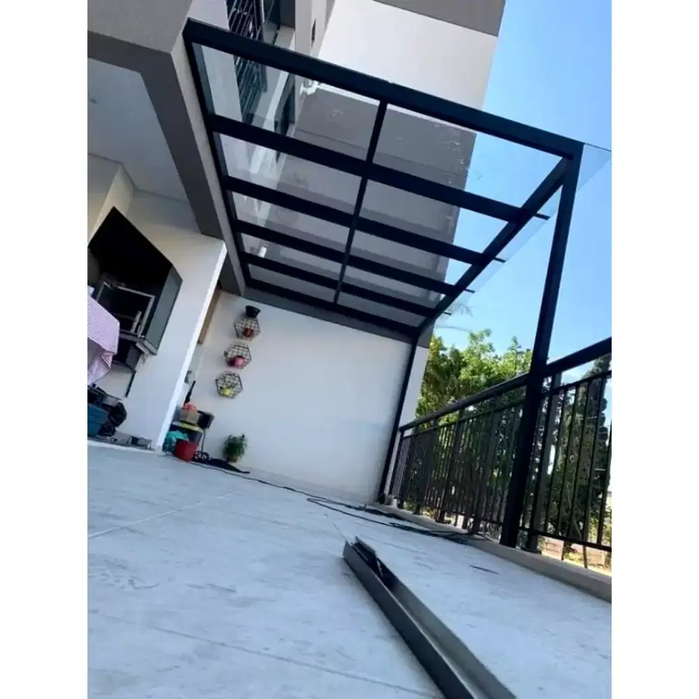 Kanopi kaca ketebalan 8mm 10mm kanopi tempred