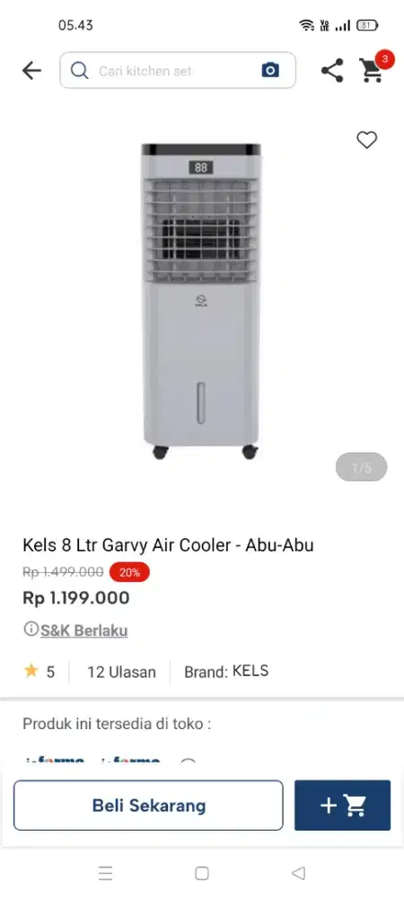 Kels 8ltr garvy Air cooler