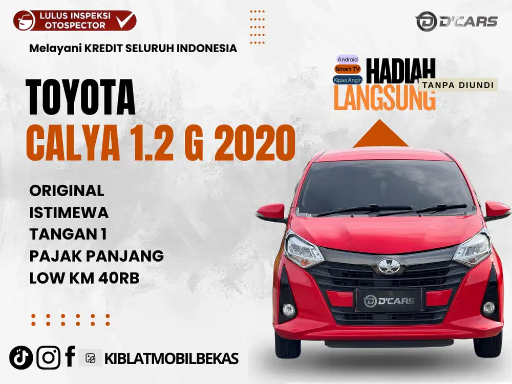 TOYOTA CALYA 1.2 G 2020 ORIGINAL TANGAN 1 LOW KM