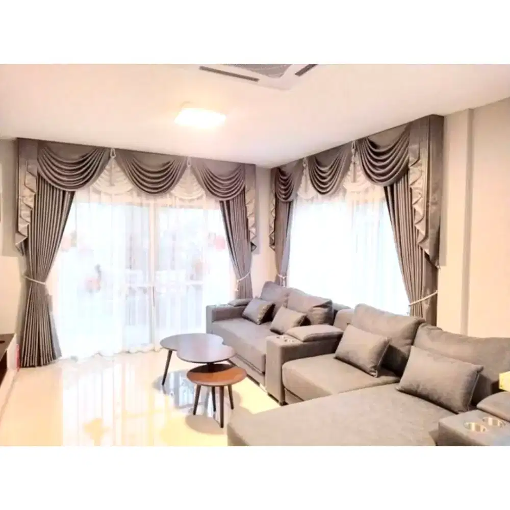 Gorden rumah mewah bahan blackout gordyn poni spanyol