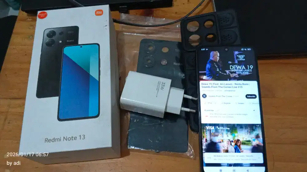 xiaomi redmi note 13 hitam 8/128 bekas