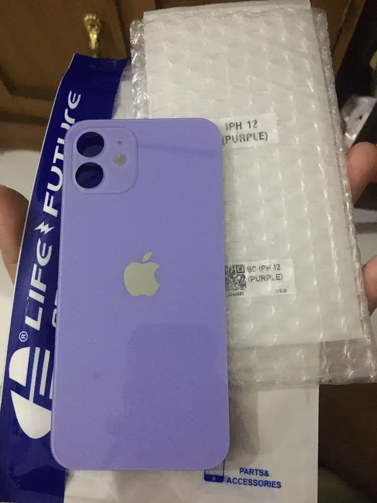 Backdoor kaca hp iphone 12 purple ungu baru murah bandung