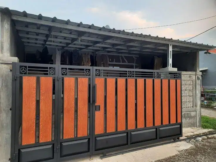 Pagar grc serat kayu kombinasi plat