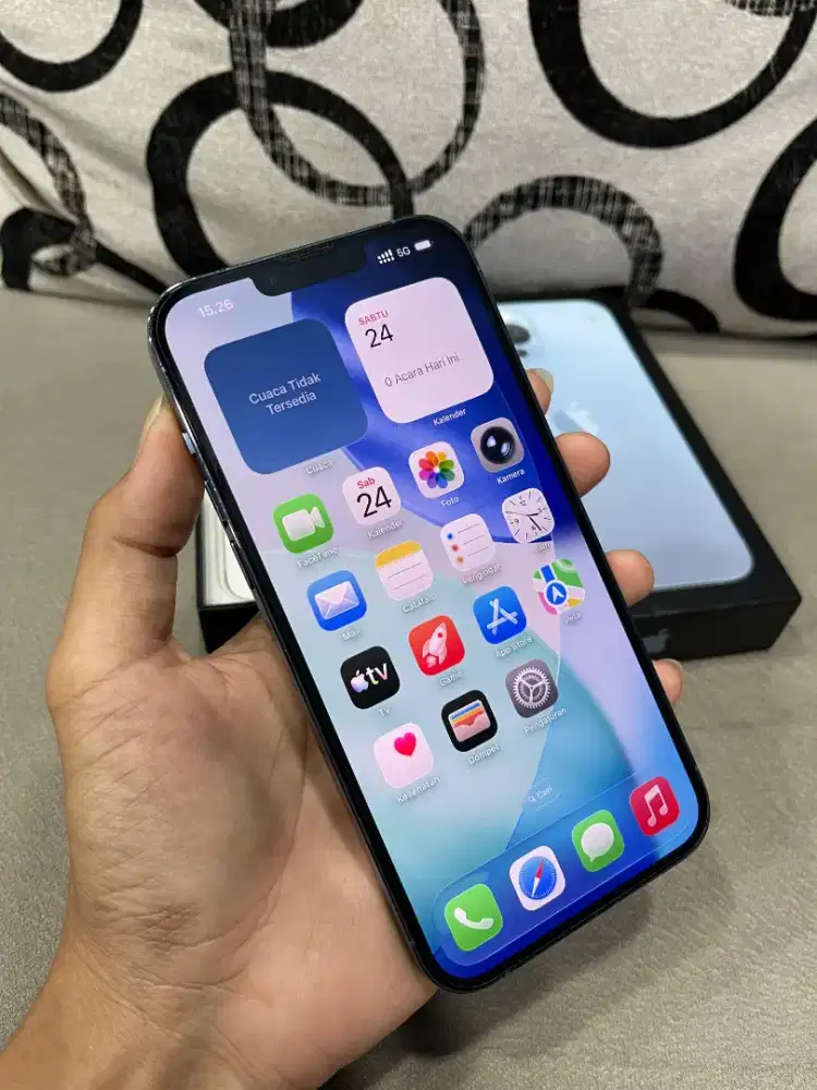 IPhone 13 Promax 256gb Sierra Blue Fulset ori