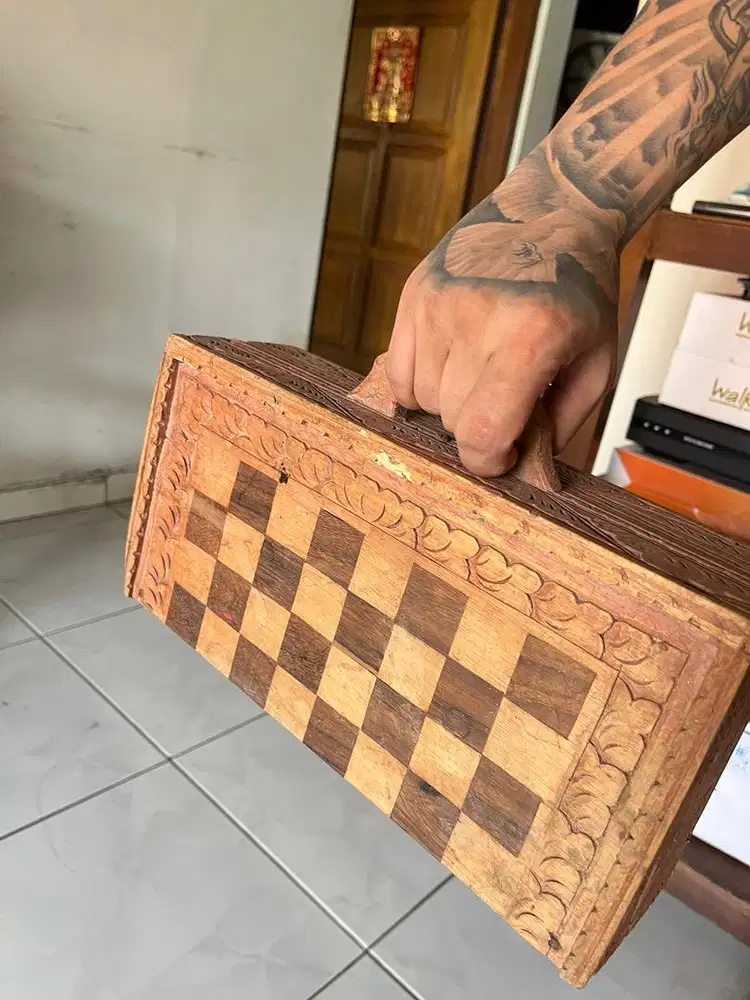 Catur Khas Pulau Bali Pure Besakih Ukir Kayu Authentic Koleksi