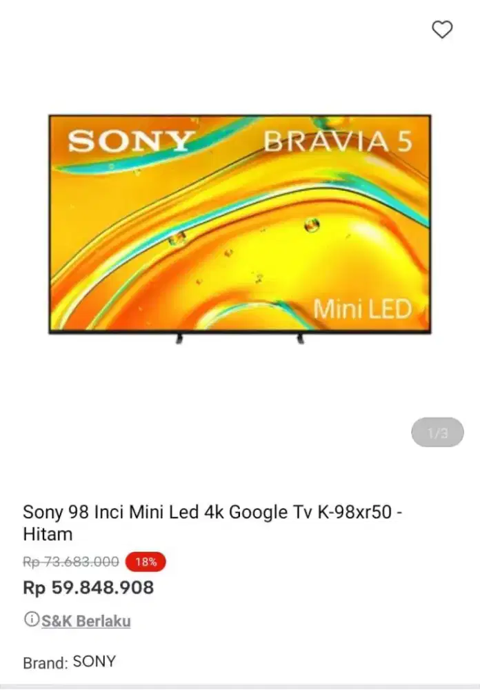 Sony google tv 98inch