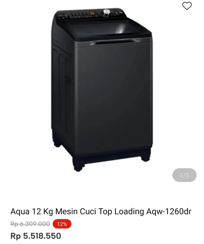 MESIN CUCI TOP LOADING AQW-1260DR 12KG