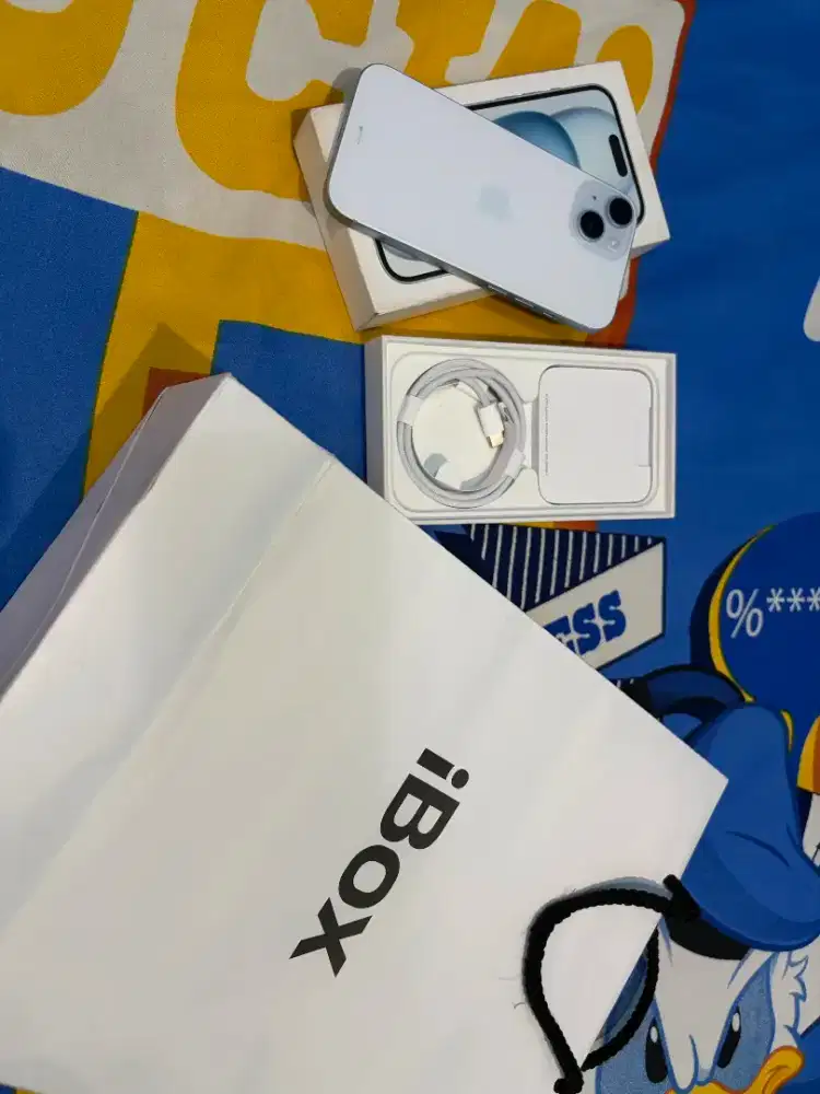 Dijual Iphone 15 Sky Blue 128GB Ibox Baru 2x Cas