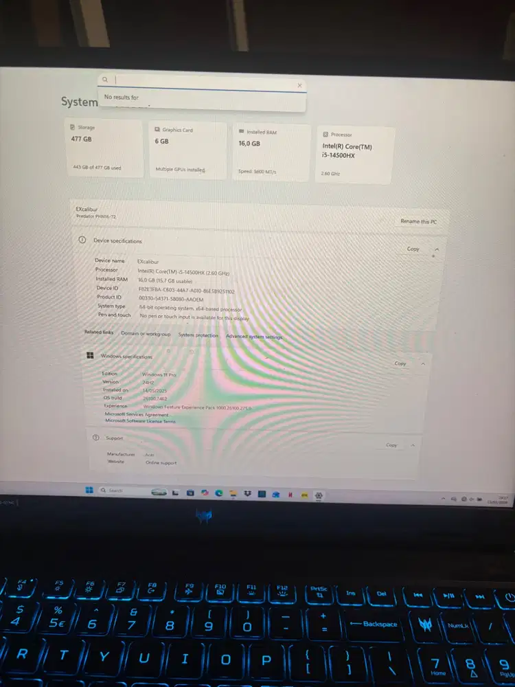 Forsale Laptop Gaming (Acer Predator Helios Neo 16)