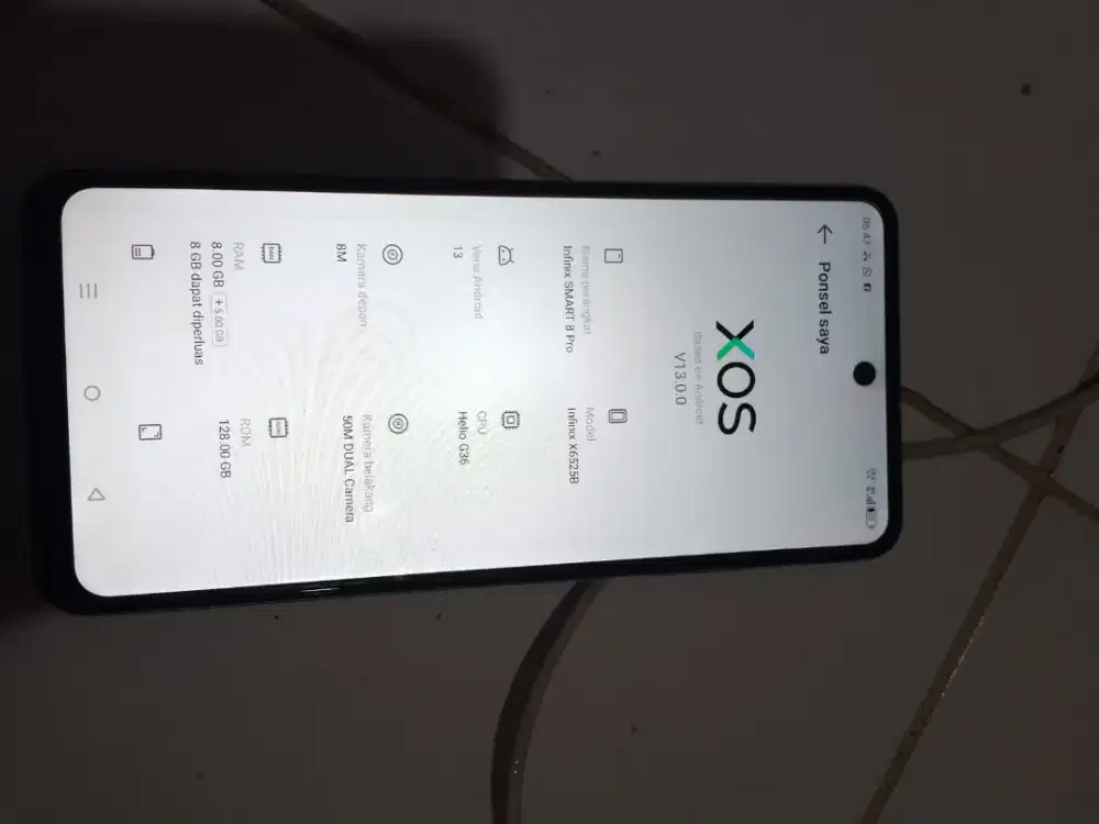 Di jual BU cepat hp Infinix smart 8pro, ram 8/128, mulus,lokasi jakpus